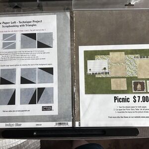 The Paper Loft Premade Scrapbook Pages 12x12 Indigo Blue Picnic‎ Kit Unused